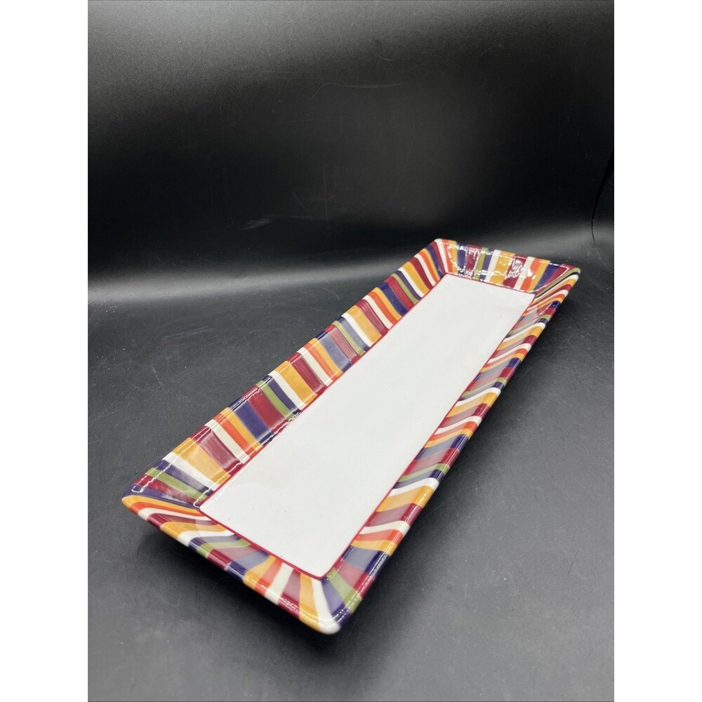 Pampered Chef Simple Additions Striped 16"x6" Condiment Tray